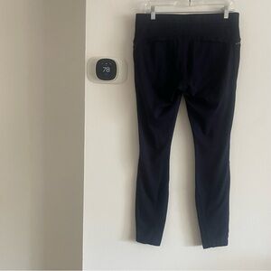 Athleta women Ponte Moto navy blue pants size 10
